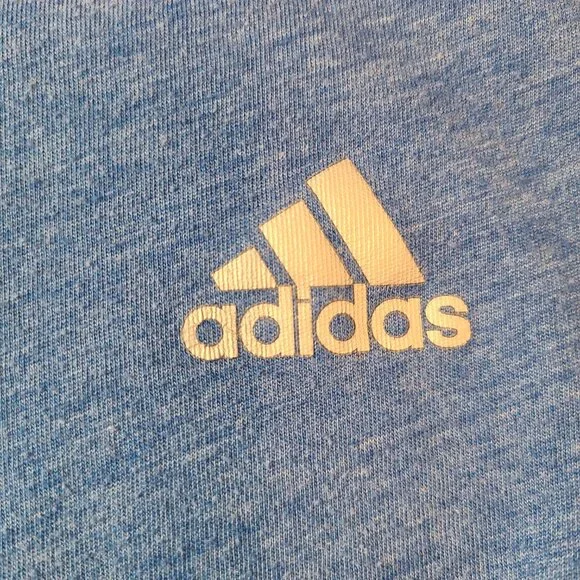 Adidas Large Men’s Performance Blue Heather Tee Shirt - Picture 4 of 10